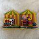 Snoopy And Friends Peanuts Charlie Brown Woodstock Circus Stage Bookends Scarce