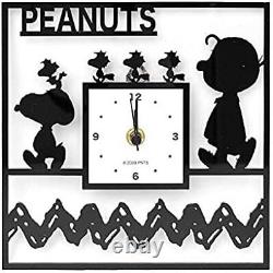 Snoopy wall clock acrylic clock square Charlie Brown Peanuts 2-piece set with o