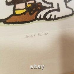 Sowa Reiser Ltd Ed 500 Snoopy Friends Hand Painted Etching Charlie Brown Signed