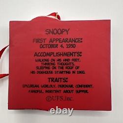 UFS Peanuts Snoopy Charlie Brown Lucy & Gang Flat Square Ornaments Set of 9 /DVD