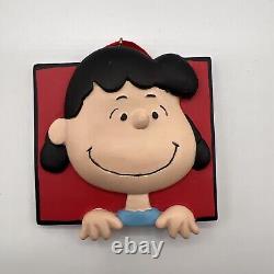 UFS Peanuts Snoopy Charlie Brown Lucy & Gang Flat Square Ornaments Set of 9 /DVD