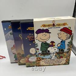 UFS Peanuts Snoopy Charlie Brown Lucy & Gang Flat Square Ornaments Set of 9 /DVD