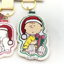 USJ Snoopy Charlie Brown Leather Keychain 2017 Christmas Unused