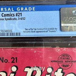 United Comics #21 1st Peanuts 1952 Snoopy Charlie Brown CGC 2.0