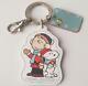 Usj Snoopy Charlie Brown Genuine Leather Keyring Keychain Charm