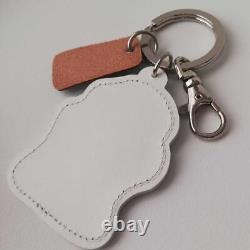 Usj Snoopy Charlie Brown Genuine Leather Keyring Keychain Charm