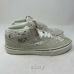 VANS Peanuts Half Cab Snoopy Family Cream Sneakers Mens Size 10.5 Marshmallow