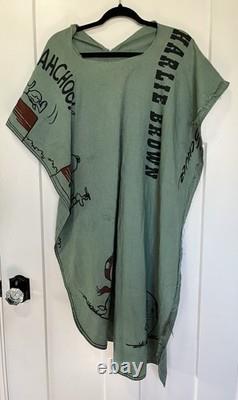 VERY RARE Vntg Snoopy And Charlie Brown Green Poncho Woodstock Peanuts Display