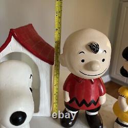 VTG 1980s Peanuts Charlie Brown Lucy Snoopy Hand Painted Figurines 7.5 9