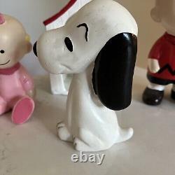 VTG 1980s Peanuts Charlie Brown Lucy Snoopy Hand Painted Figurines 7.5 9