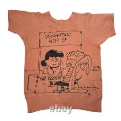 VTG 60s Peanuts Snoopy Charlie Brown Norwich Sweatshirt Mayo Spruce Hand Drawn