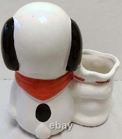 VTG Benjamin & Medwin Snoopy Ceramic Tool Holder Charlie Brown Schultz Office