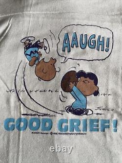 VTG Charlie Brown Lucy Peanuts Snoopy Rare (L) T-Shirt Good Grief ARTEX USA