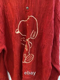 VTG Charlie Brown Snoopy Red Sweater Heavy Knit Relaxed Fit Sz 2XL USA Made