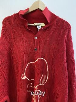 VTG Charlie Brown Snoopy Red Sweater Heavy Knit Relaxed Fit Sz 2XL USA Made