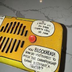 VTG Charlie Brown Tin Litho Bus Happiness is an Annual Outing Very Rare