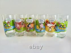 VTG McDonald's Peanuts Camp Snoopy Set of 5 Glasses Charlie Brown Woodstock