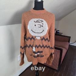 VTG Peanuts Charlie Brown Snoopy Sweater L Arrow World's Greatest Knit Rare