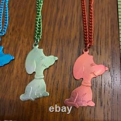VTG -Peanuts Snoopy Peanuts Charlie Brown Necklace Choker, red, green/blue d2