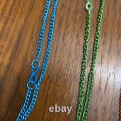 VTG -Peanuts Snoopy Peanuts Charlie Brown Necklace Choker, red, green/blue d2