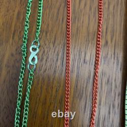 VTG -Peanuts Snoopy Peanuts Charlie Brown Necklace Choker, red, green/blue d2