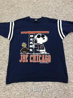 VTG Snoopy Joe Cool Chicago Bears T-Shirt Schulz 1958 L Peanuts Charlie Brown