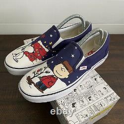 Vans Off The Wall Slip On Peanuts Charlie Brown Snoopy Christmas Shoes Womens 9
