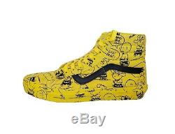 Vans Rare Peanuts Sk8-Hi Skate Shoes Yellow Charlie Brown Maize 10.5 Limited