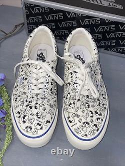 Vans Snoopy & the Gang Charlie Brown Peanuts Skate Shoes Men's Sz 10 White Blk