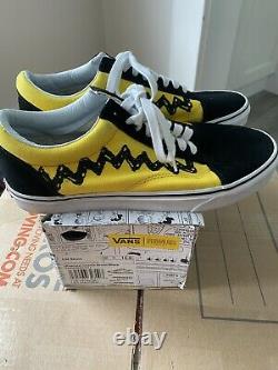Vans x Peanuts Old Skool Charlie Brown Shoes Mens Size 10 With Box