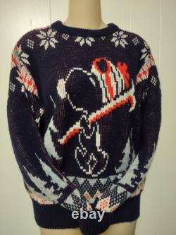 Vintage 1958 Devo, Inc Snoopy Ski Sweater Peanuts Charlie Brown USA Small