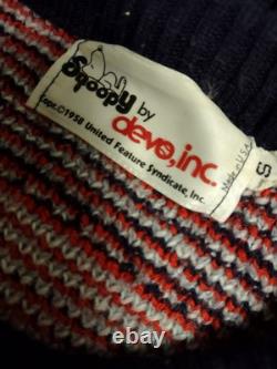 Vintage 1958 Devo, Inc Snoopy Ski Sweater Peanuts Charlie Brown USA Small