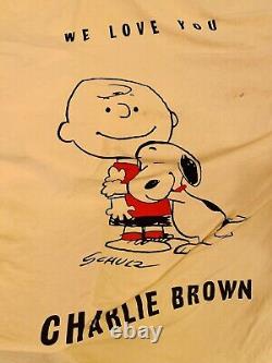 Vintage 1966 Peanuts Charlie Brown United feature Syndicate Queen/Full Bedspread