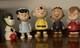Vintage 1968 Ceramic Figurines Charlie Brown, Lucy, Linus, Snoopy & Franklin