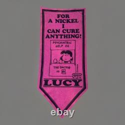 Vintage 1970 Charlie Brown The Peanuts Psychiatrist Lucy Red Felt Banner Pennant