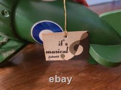 Vintage 1970 Schmid Peanuts Snoopy Flying Ace Wooden Biplane Music Box Works