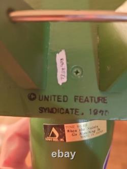 Vintage 1970 Schmid Peanuts Snoopy Flying Ace Wooden Biplane Music Box Works