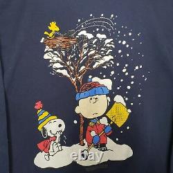 Vintage 1970s Snoopy Charlie Brown Woodstock Peanuts Sweater Sweatshirt USA Made