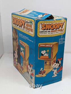 Vintage 1975 Kenner Snoopy Drive-In Movie Theater With 1 Cartridge & Boxes