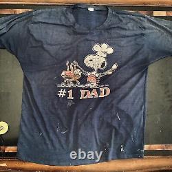 Vintage 70s 80s Peanuts Snoopy Tee XXL Cool Dad Schulz Charlie Brown