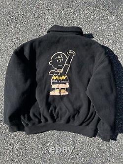 Vintage CHARLIE BROWN Jacket Varsity Snoopy Peanuts Iceberg History 90s Hip Hop