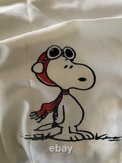 Vintage CHARLIE BROWN Snoopy Peanuts BEDSPREAD, Rare Aqua & Full Queen Size