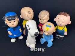 Vintage Ceramic Peanuts Figures Linus Lucy Pigpen Sally Snoopy Charlie Brown