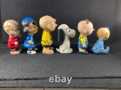 Vintage Ceramic Peanuts Figures Linus Lucy Pigpen Sally Snoopy Charlie Brown