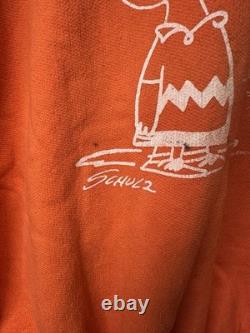 Vintage Charlie Brown Schulz 1952 Orange Crewneck Sweatshirt Sz L