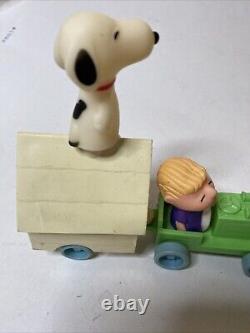 Vintage Charlie Brown Snoopy Linus Lucy 1952 Rubber Cars Orig Peanuts Schulz