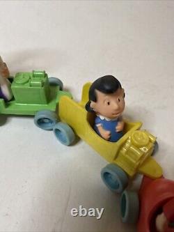 Vintage Charlie Brown Snoopy Linus Lucy 1952 Rubber Cars Orig Peanuts Schulz