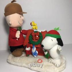 Vintage Gemmy Peanuts Charlie Brown Christmas Snoopy Wood NOT WORKING Ov