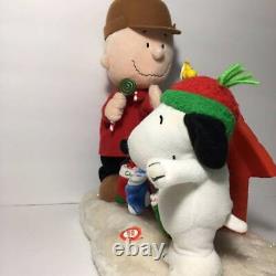 Vintage Gemmy Peanuts Charlie Brown Christmas Snoopy Wood NOT WORKING Ov