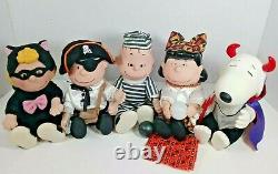 Vintage Gemmy Peanuts Halloween Figure SET Snoopy Charlie Brown Lucy Linus RARE